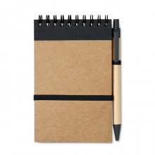 Bloc notes reciclat si pix, Personalizabil