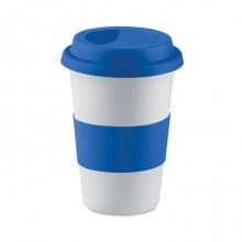 CANA CERAMICA CU CAPAC SI MANSON DIN SILICON. 400ML, PERSONALIZABILA