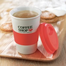 CANA CERAMICA CU CAPAC SI MANSON DIN SILICON. 400ML, PERSONALIZABILA