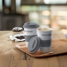 CANA CERAMICA CU CAPAC SI MANSON DIN SILICON. 400ML, PERSONALIZABILA