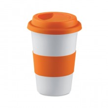 CANA CERAMICA CU CAPAC SI MANSON DIN SILICON. 400ML, PERSONALIZABILA