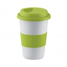 CANA CERAMICA CU CAPAC SI MANSON DIN SILICON. 400ML, PERSONALIZABILA