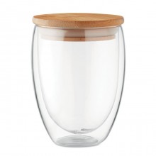 PAHAR DIN BOROSILICAT CU PERETE DUBLU, CAPAC, 350ML, PERSONALIZABIL