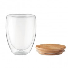 PAHAR DIN BOROSILICAT CU PERETE DUBLU, CAPAC, 350ML, PERSONALIZABIL