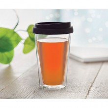 PAHAR DE BOROSILLICAT CU PERETE DUBLU, CAPAC, 350ML, PERSONALIZABIL