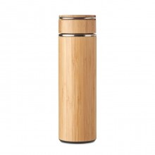 TERMOS INOX SI BAMBUS, CU INFUZOR CEAI, 400ML, PERSONALIZABIL