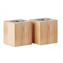 SET LUMANARI CU SUPORT DE BAMBUS