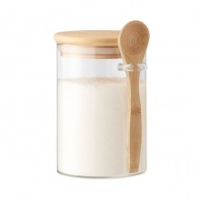 BORCAN DIN STICLA BOROSILICATA, CU LINGURA, 600ML, PERSONALIZABIL