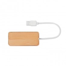 HUB USB IN CARCASA BAMBUS, PERSONALIZABIL