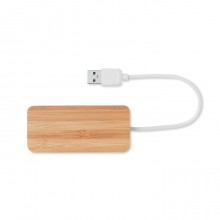 HUB USB IN CARCASA BAMBUS, PERSONALIZABIL