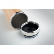 CANA DUBLA DIN INOX SI BAMBUS, 400ML, PERSONALIZABILA